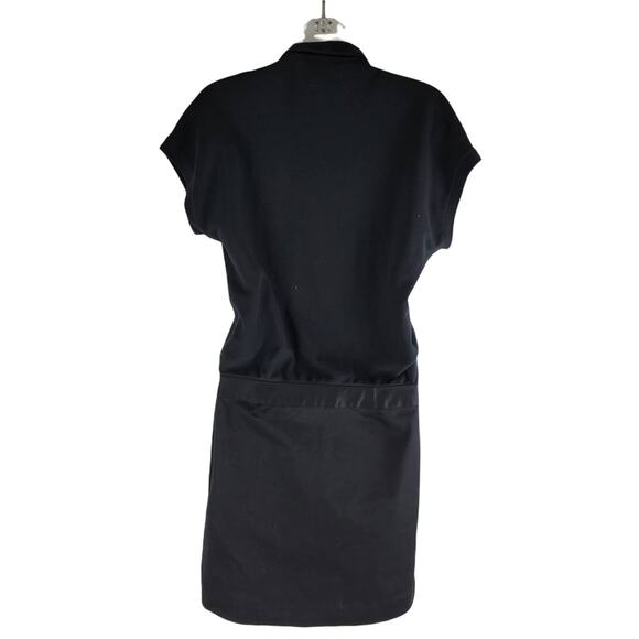 NEW Lacoste Wrap Dress Short Sleeve Black Logo Size 36 (XS) - Picture 6 of 6